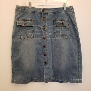 Lane Bryant Buttoned Denim Skirt 16